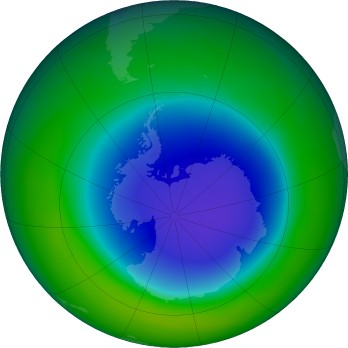 Antarctic ozone map for 2021-11